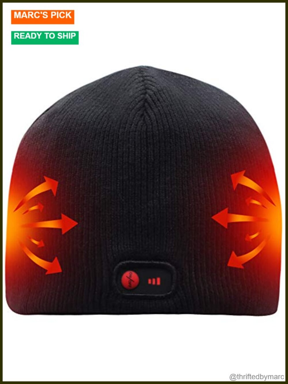 Rechargeable Battery Heated Beanie Hat Warm Winter Cap